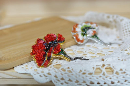 Corn Poppy Brooch