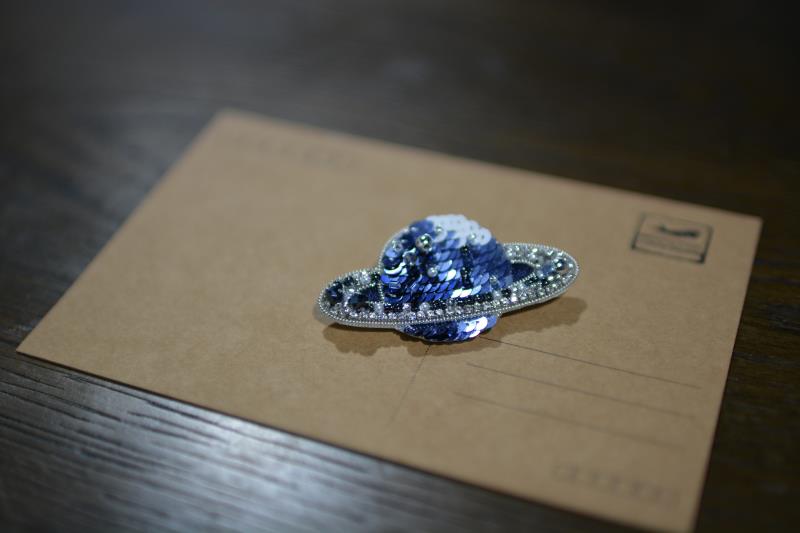 Planet & Moon & Star Brooch