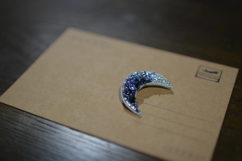 Planet & Moon & Star Brooch