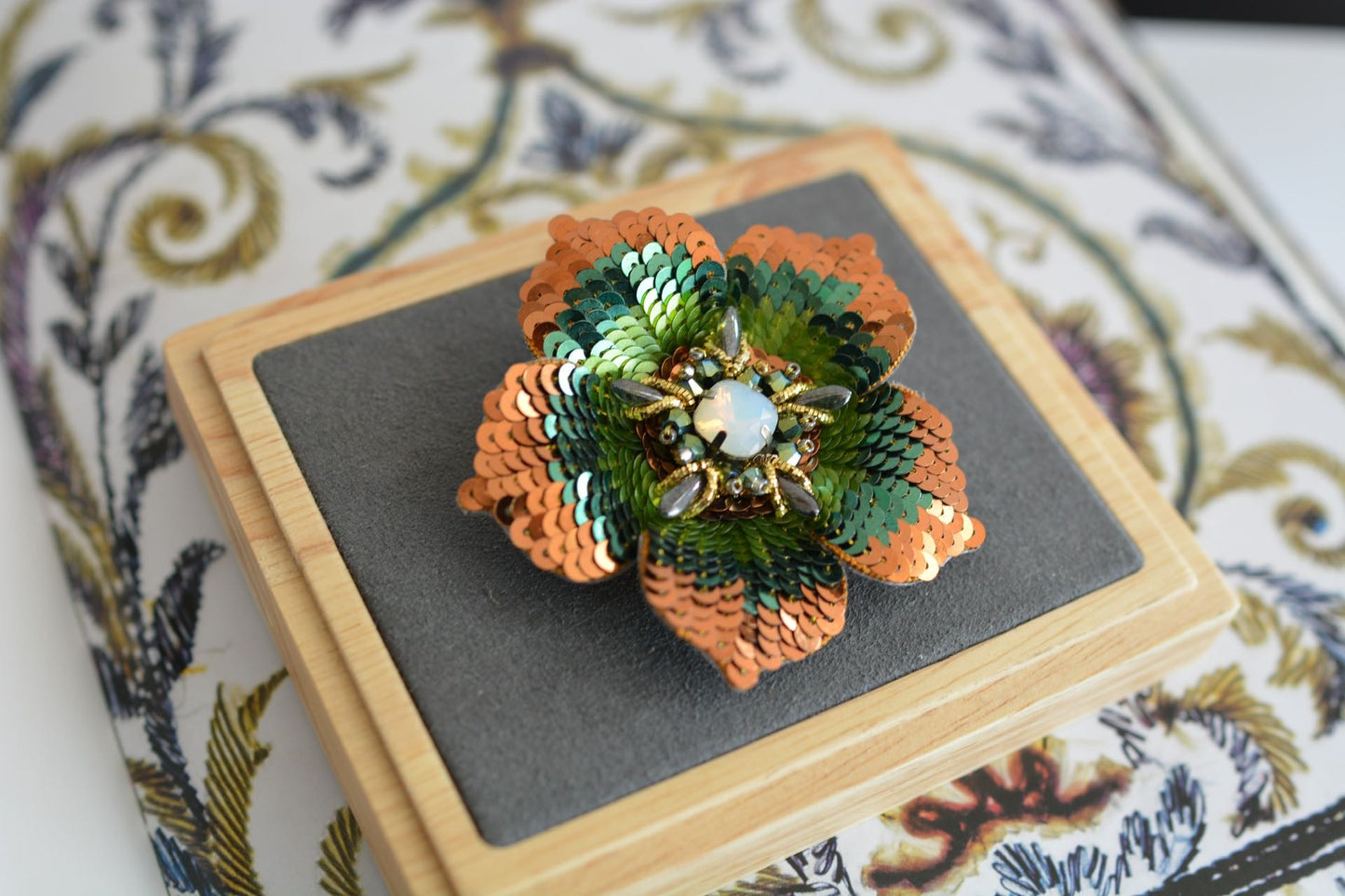 Japanese  Anemone Brooch & Hair Clips