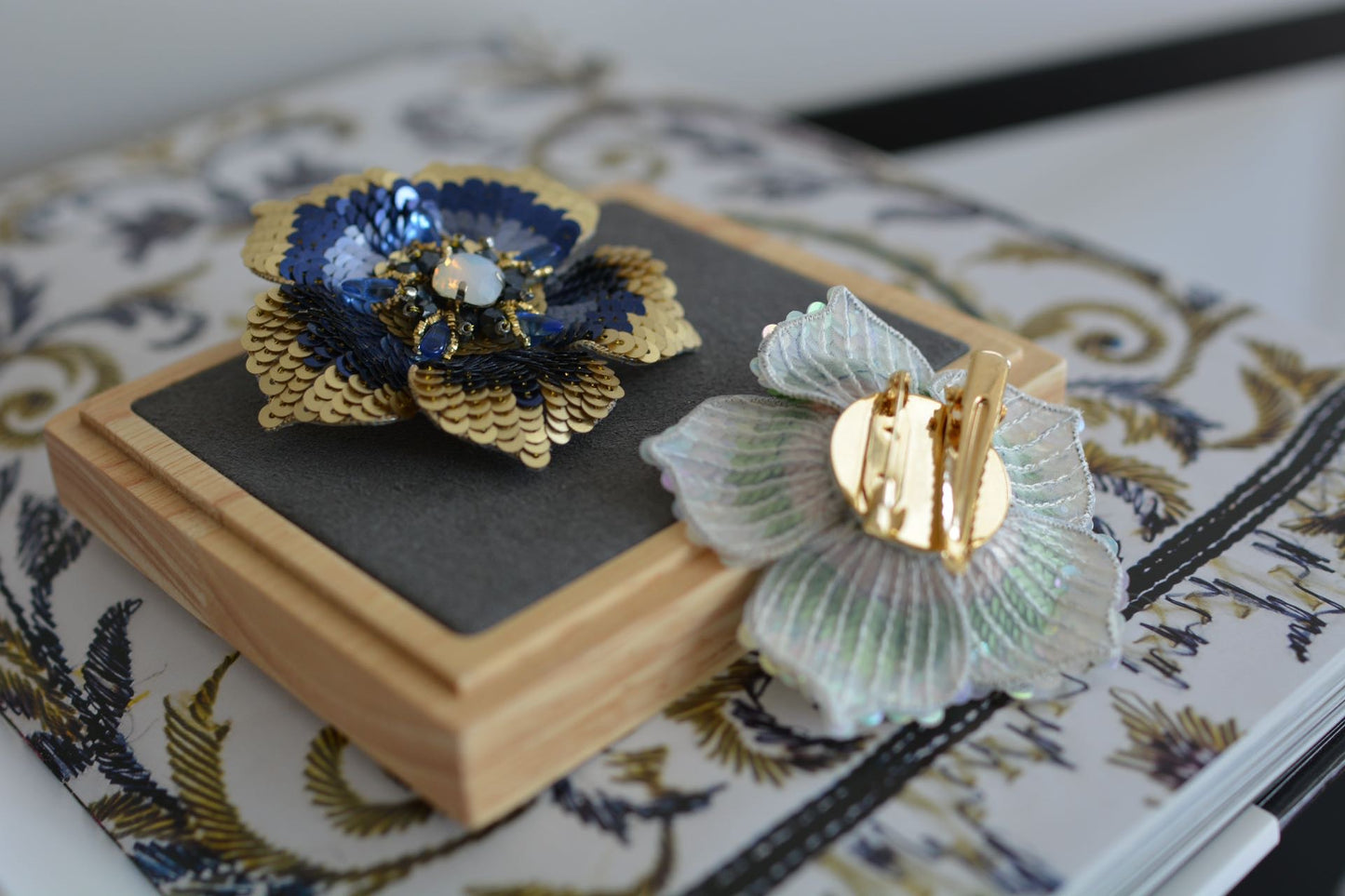 Japanese  Anemone Brooch & Hair Clips