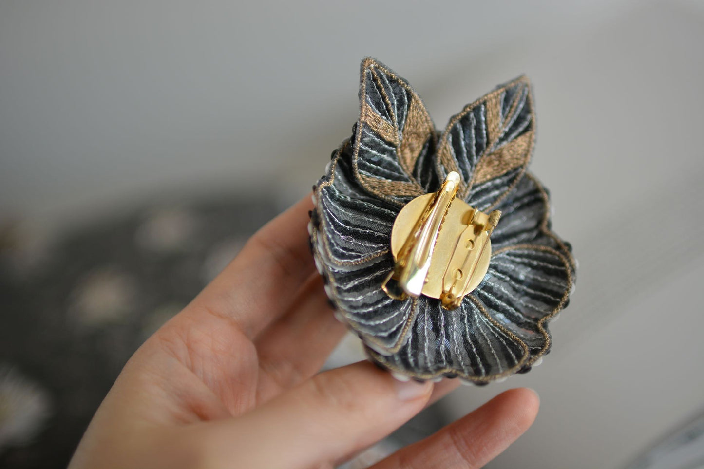 Camellia Flower Brooch Pin & Hair Clips