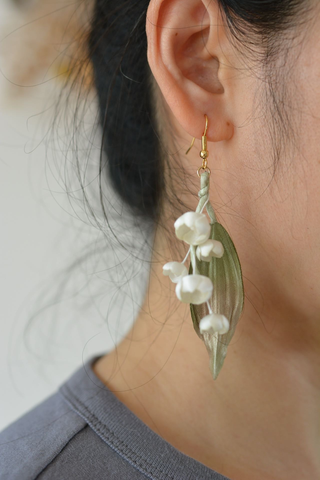 Lily Of The Valley Earrings & Brooch