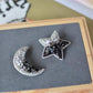 Planet & Moon & Star Brooch