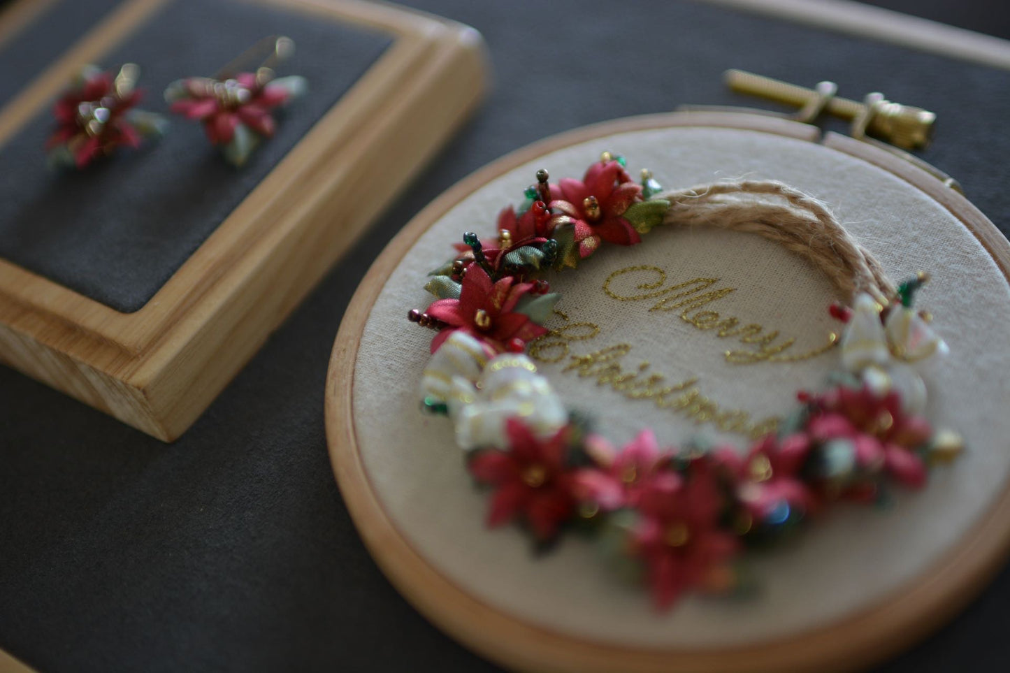 Flower Wreath Decoration & Earrings